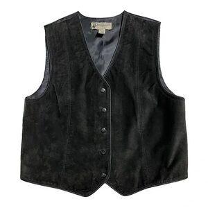 Marsh‎ Landing ll Suede Western Black Button-Up Vest Size 2X